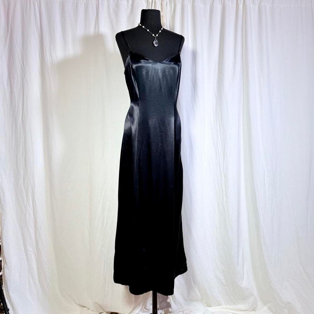 Vintage Next Era Totality Black Satin Maxi Dress